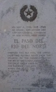 Monumento que conmemora el nombramiento de El Paso del Río del Norte